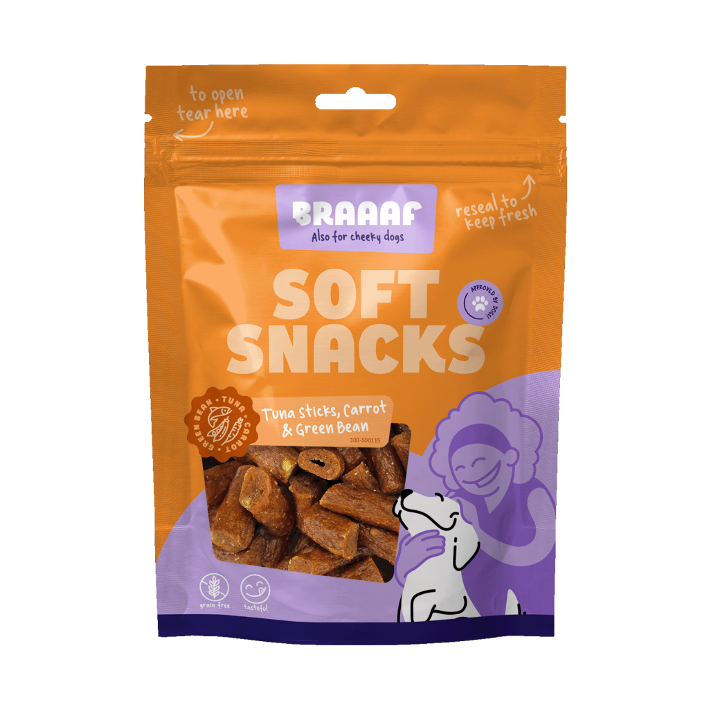 Braaaf Soft Snack Tonijnstick met wortel en sperzieboon