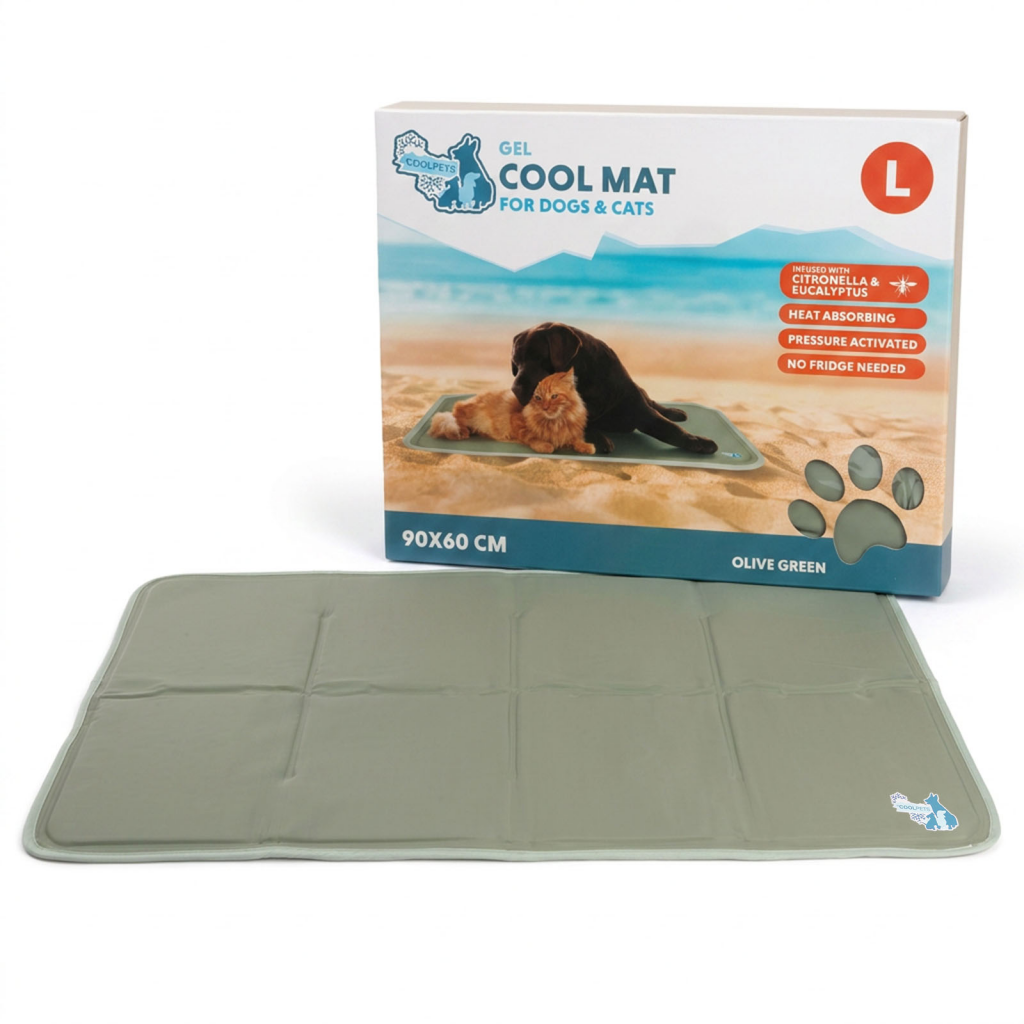 Coolpets Gel Cooling Mat Olijfgroen