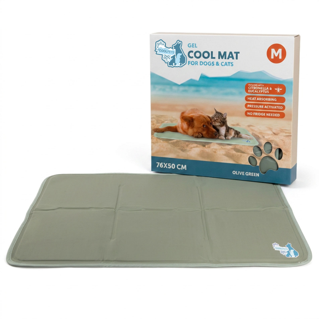 Coolpets Gel Cooling Mat Olijfgroen