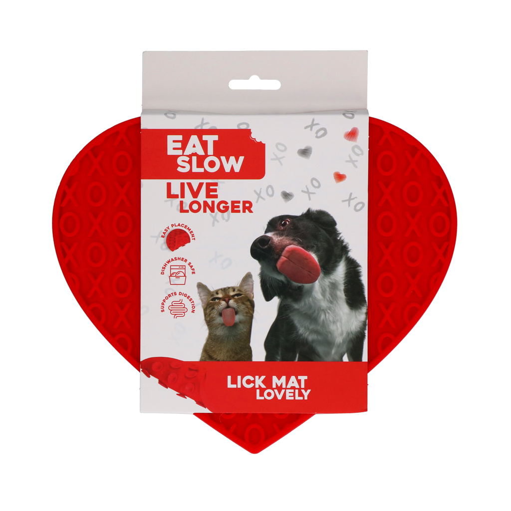 Eat Slow Live Longer Lick Mat Lovely Heart
