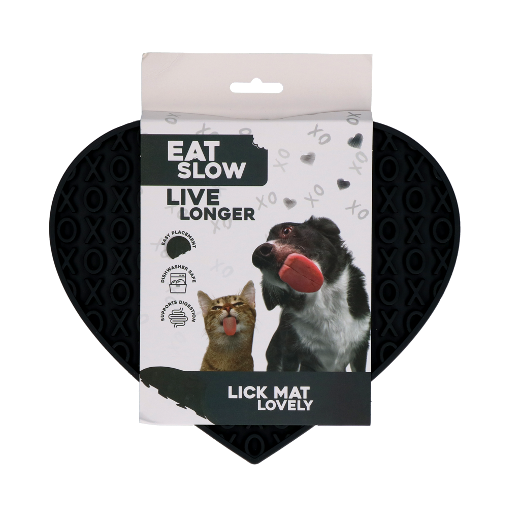 Eat Slow Live Longer Lick Mat Lovely Heart