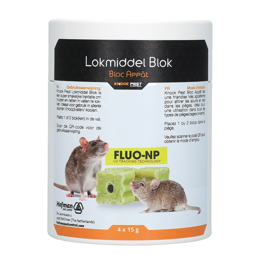Knock Pest Lokmiddel Blok voor muis&rat Fluo-NP
