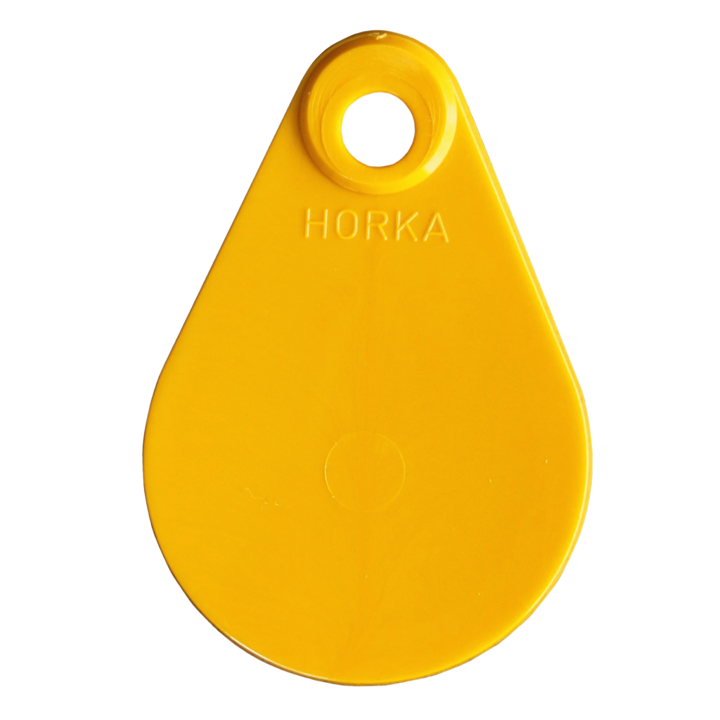 Nekplaatje blanco geel