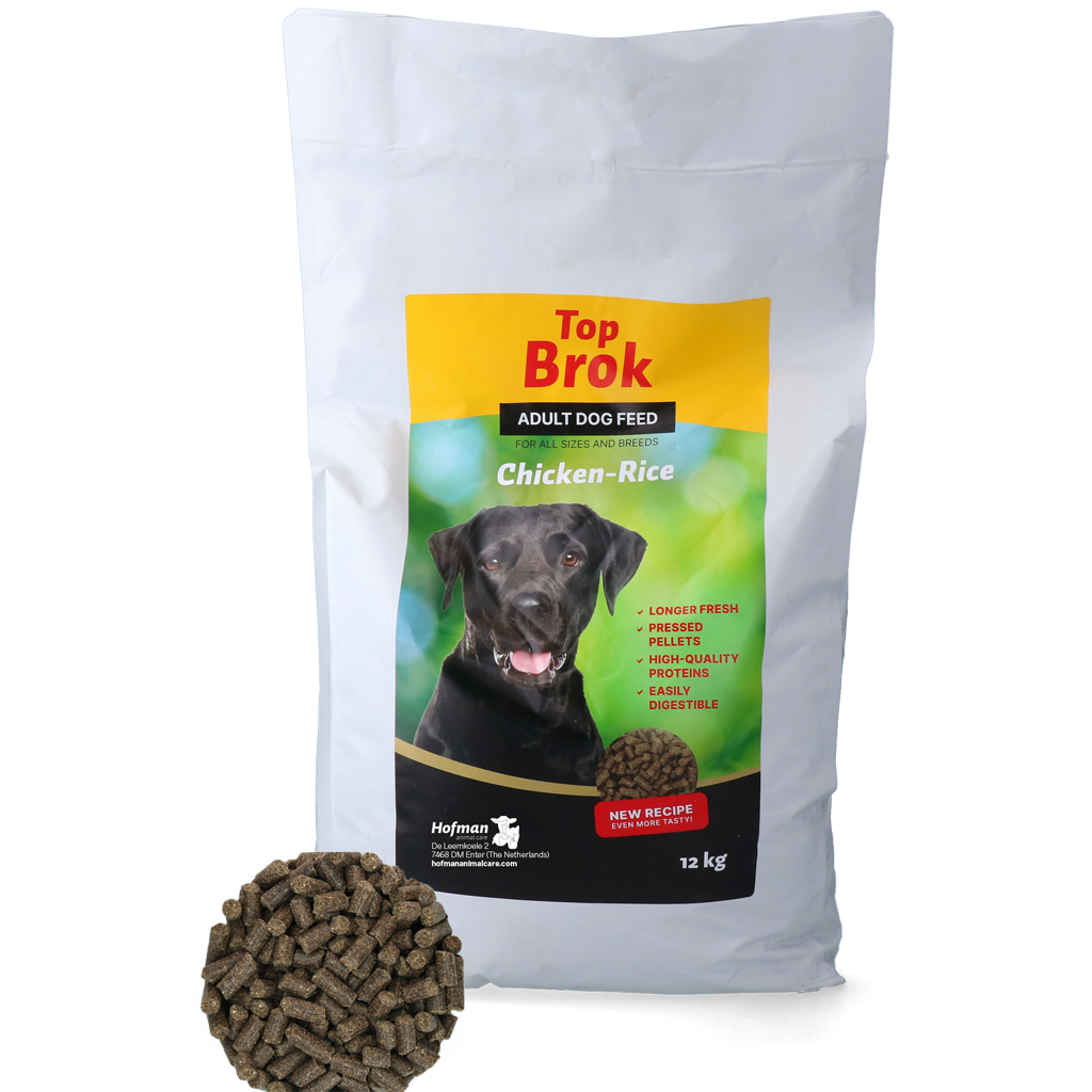 Topbrok Hond Geperste Brokken Kip & Rijst