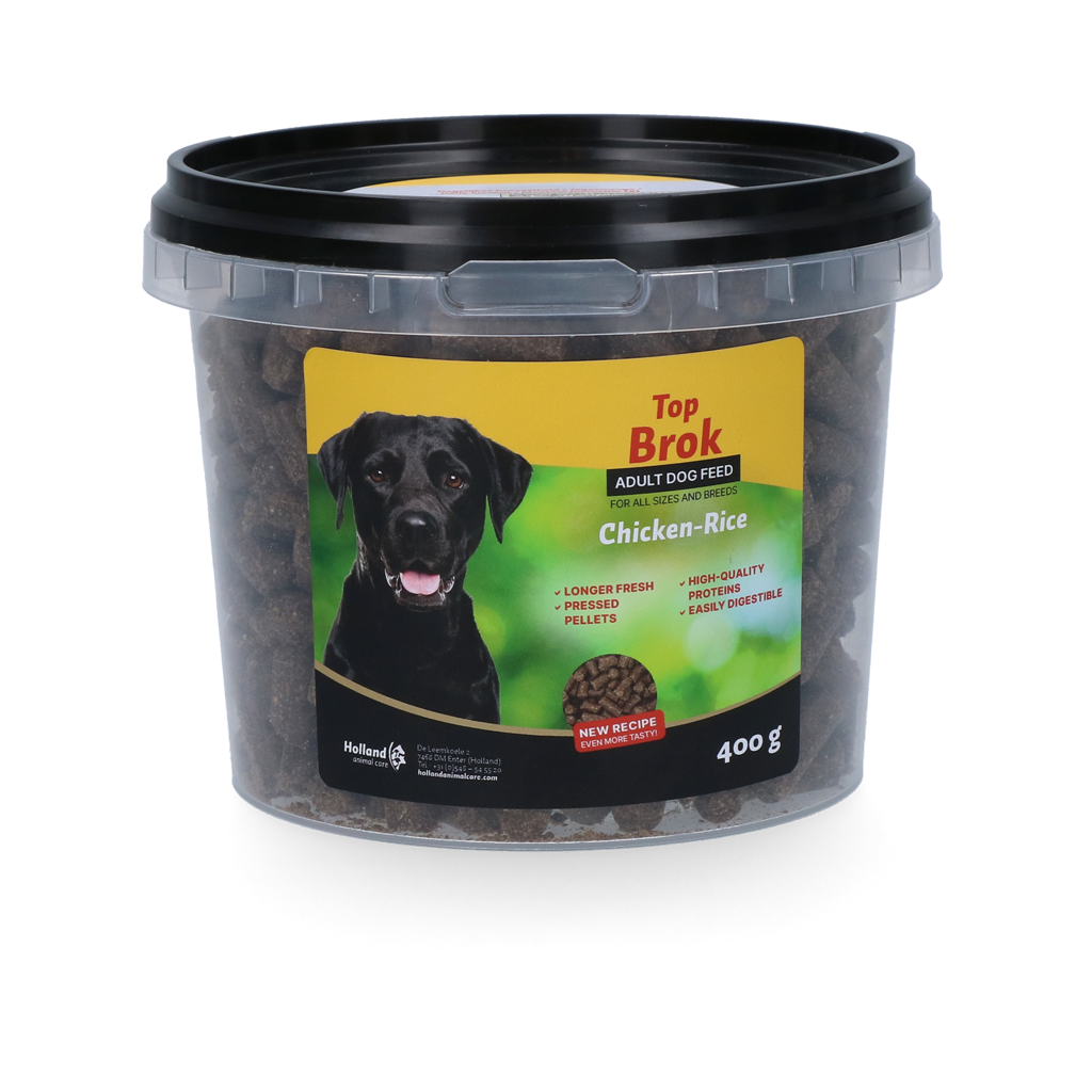 Topbrok Hond Geperste Brokken Kip & Rijst