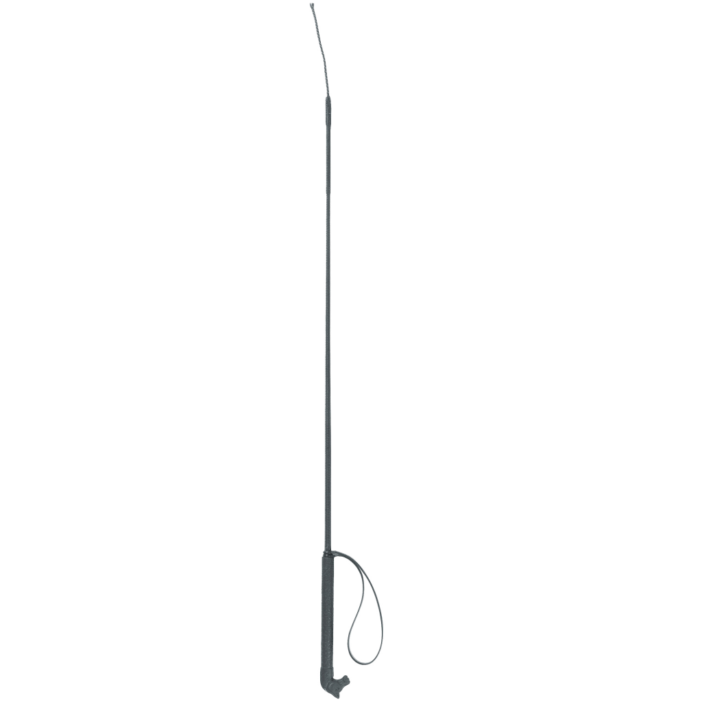 Rijzweep 90cm zwart met paardenhoofdgreep